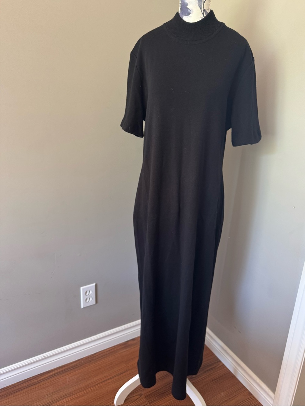 Vintage Sarah Elizabeth Black Maxi Dress with Mock Neck